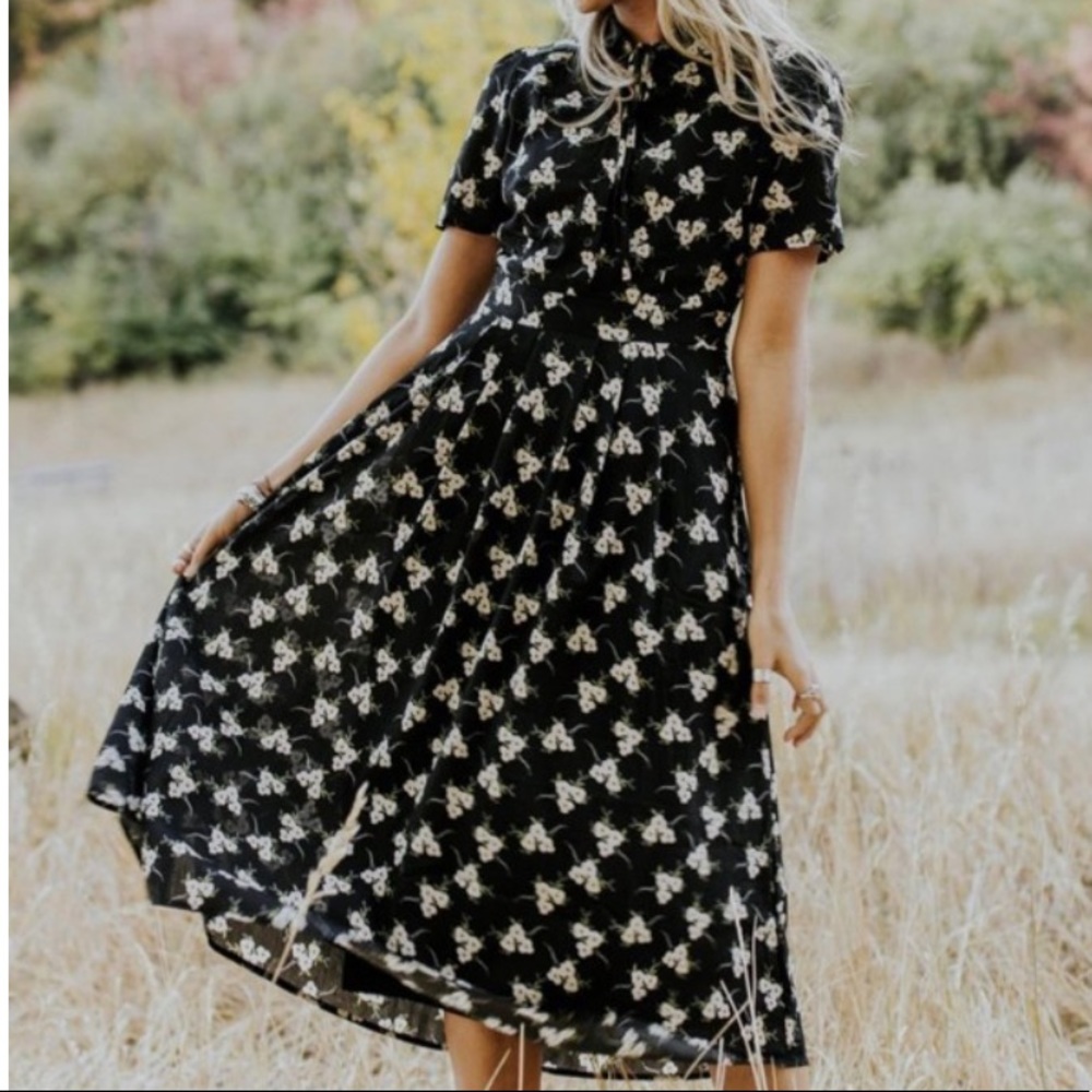 ROOLEE Mary floral detail midi dress